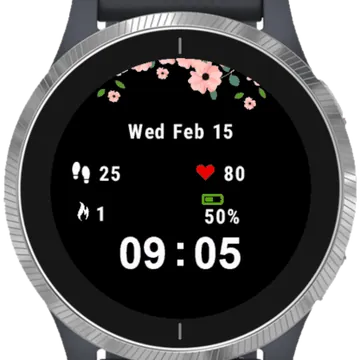 Invitation Flowers Garmin watch face preview