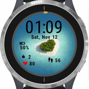 Island Heart Garmin watch face preview