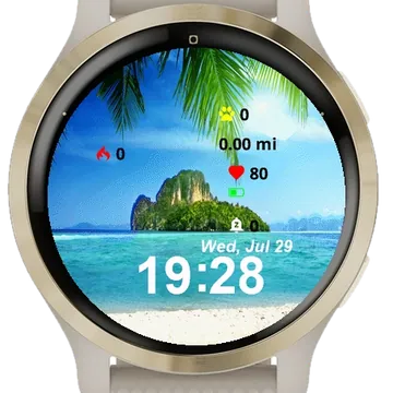 Island Middle Ocean Surrounded Garmin watch face preview