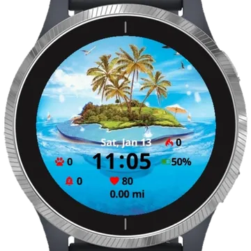 Island Tropical Garmin watch face preview