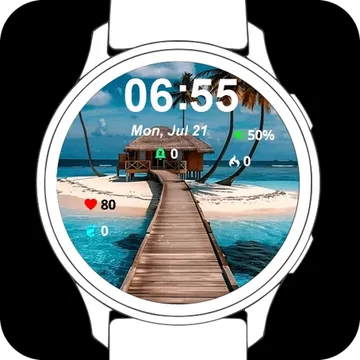 Island Tropical Garmin watch face preview