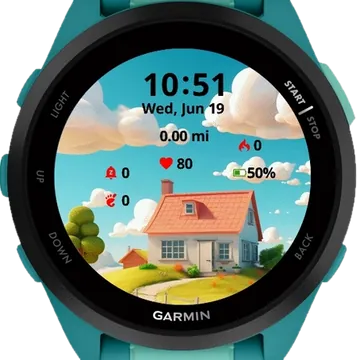 Isolated House Garmin watch face preview