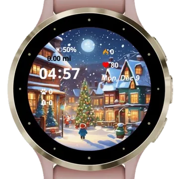 It is snowing in the city Garmin watch face preview