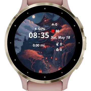 Japanese Mountain Garmin watch face preview