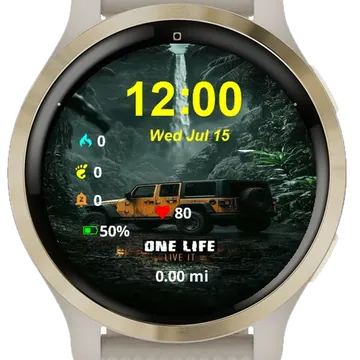 Jeep Parked Middle Jungle Garmin watch face preview