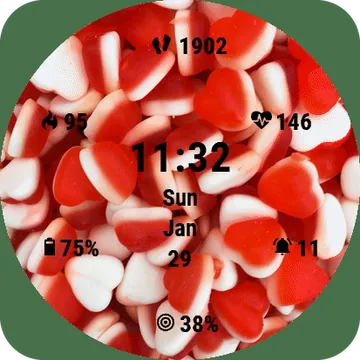 Jellyheart Garmin watch face preview