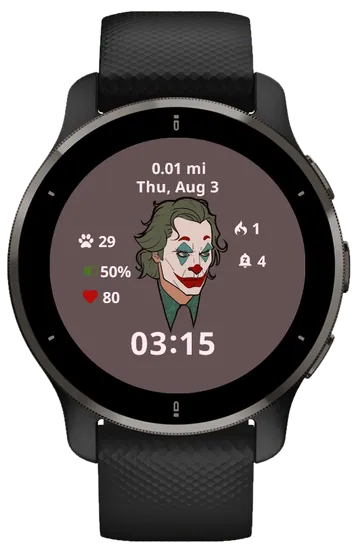 Joker Garmin watch face preview