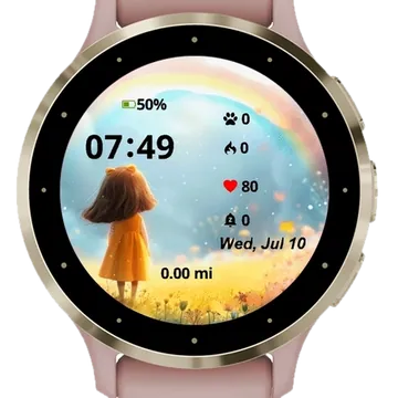 Kids Cartoon Illustration Garmin watch face preview