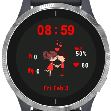 Kiss Couple Garmin watch face preview