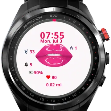Kiss Lips Garmin watch face preview