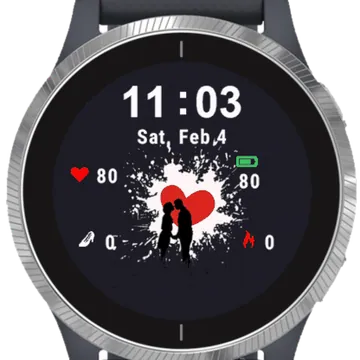 Kiss Love Garmin watch face preview