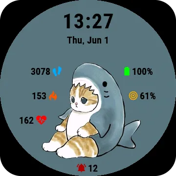 Kittyshark Garmin watch face preview