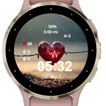 Laces Heart Garmin watch face preview