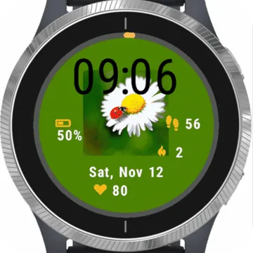 Ladybug Flower Garmin watch face preview