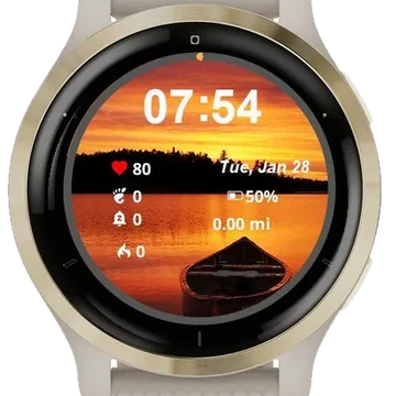 Lake Boat Summer Garmin watch face preview