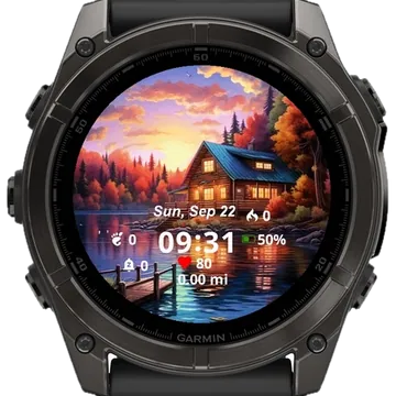 Lake house Garmin watch face preview