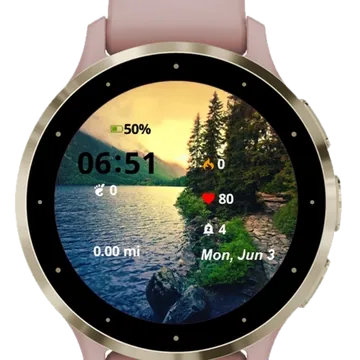 Lake Mountains Garmin watch face preview