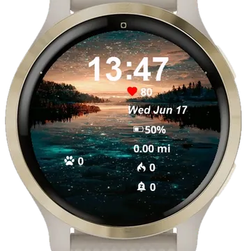 Lake Night Stars Sky Garmin watch face preview