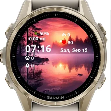 Lake Sunrise Garmin watch face preview