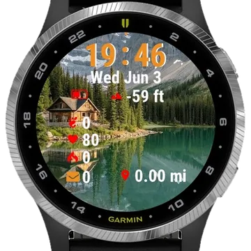 Lake Surrounded By Trees Garmin watch face preview