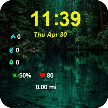 Lake Trees Mountain Garmin watch face preview