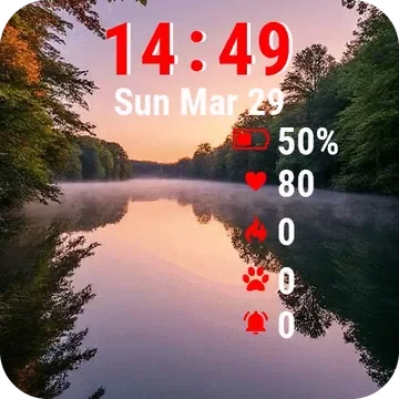 Lake Trees Water Garmin watch face preview