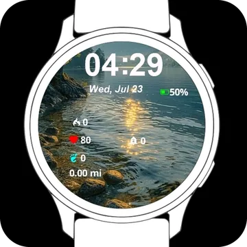 Lakeside Sunrise Garmin watch face preview
