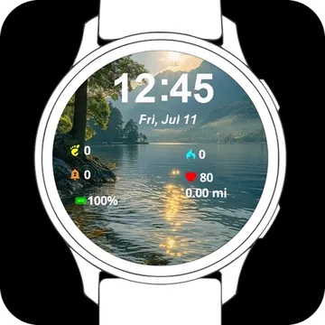 Lakeside Sunrise Garmin watch face preview