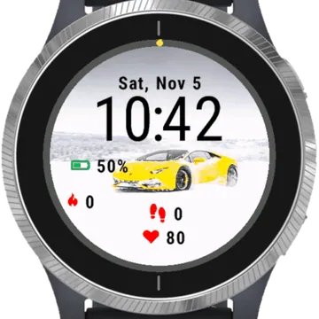 Lamborghini Snow Garmin watch face preview