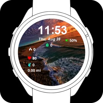 Landscape Beach Garmin watch face preview