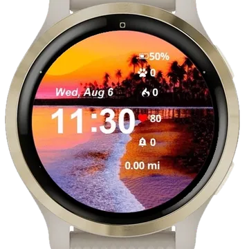 Landscape Beach Garmin watch face preview