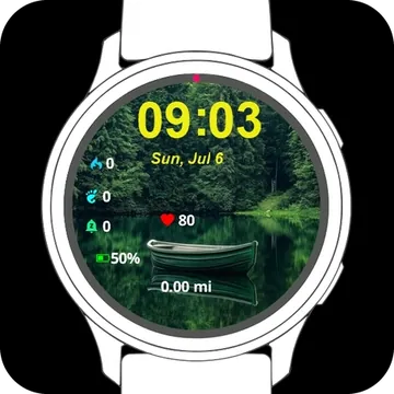 Landscape Boat Garmin watch face preview