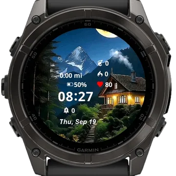 Landscape Cabin Garmin watch face preview