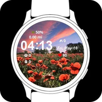 Landscape Flowers Garmin watch face preview