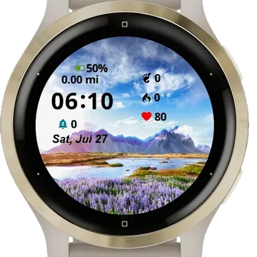 Landscape Forests Mountains Garmin watch face preview