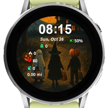 Landscape Halloween Garmin watch face preview