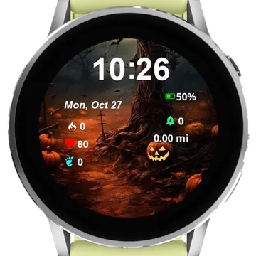 Landscape Halloween Garmin watch face preview