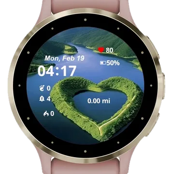 Landscape Heart Garmin watch face preview