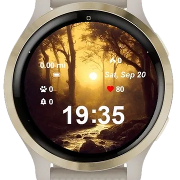 Landscape in the Wild Forest Garmin watch face preview