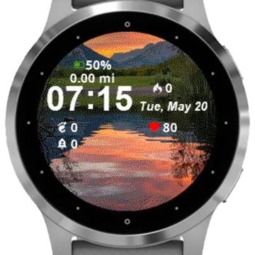 Landscape Lake Garmin watch face preview