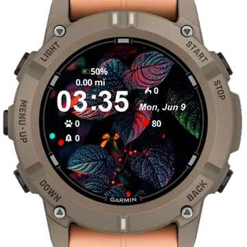 Landscape Leaves Garmin watch face preview