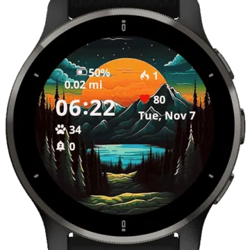 Landscape Moon Garmin watch face preview