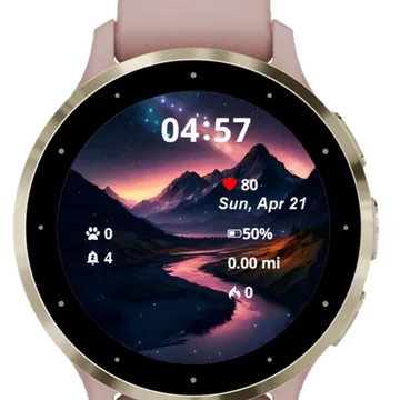 Landscape Mountain Garmin watch face preview