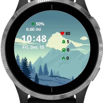 Landscape Mountain View Garmin watch face preview