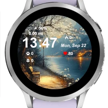 Landscape Painted Garmin watch face preview