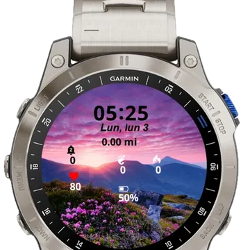 Landscape Pink Flowers Garmin watch face preview