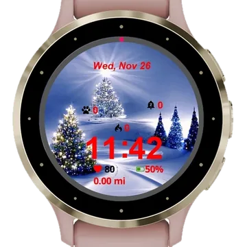 Landscape Snow Winter Garmin watch face preview