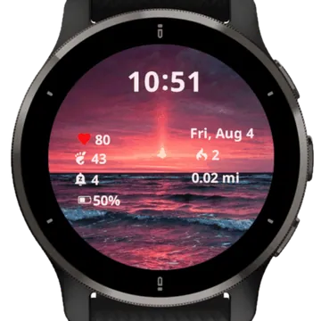 Landscape Sunset Garmin watch face preview