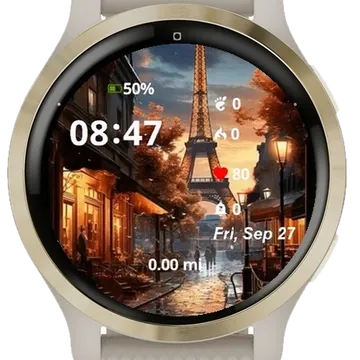 Landscape Tour Eiffel Garmin watch face preview