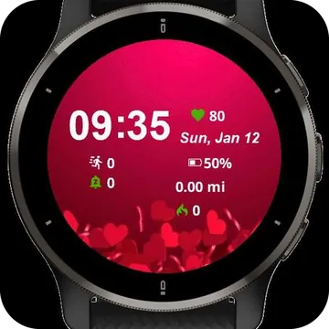 Landscape Valentines Garmin watch face preview